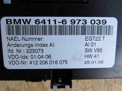 BMW Dash AC Heater Climate Controller 64116973039 2006-2008 E85 E86 Z49